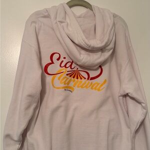 White Hoodie with Eid Carnival Graphic